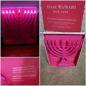 Isaac Mizrahi Pink LED Menorah